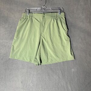 Burlebo Mens Performance Everyday Shorts Sage Green Duck Print Lining Size M